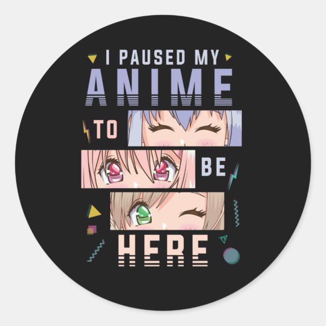 Anime watching Girl Japanese Anime Lover Runder Aufkleber (Vorderseite)