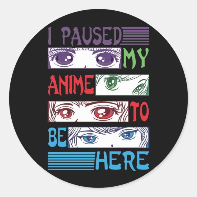 Anime watching Girl Otaku Teen Japanisch Manga Runder Aufkleber (Vorderseite)