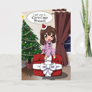 Anime-Weihnachten 2 Feiertagskarte