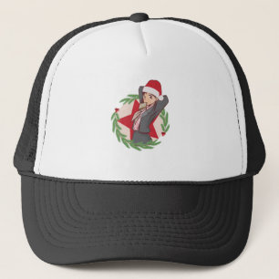 Anime-Weihnachtspullover - Süßes Mädchen-Santa-Hut Truckerkappe