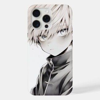 Anime Weißhaar-Charakter iPhone 15 Pro Max Hülle