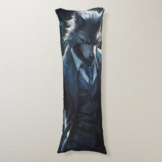 Anime Werewolf Gentleman Seitenschläferkissen (Vorderseite Vertikal)