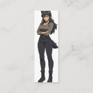 Anime Werewolf Woman Mini Visitenkarte