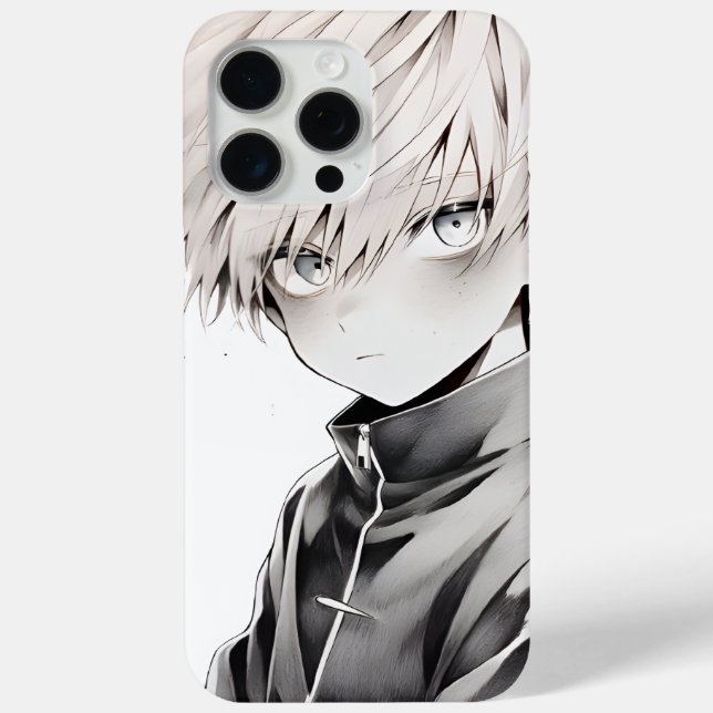 Anime White Hair Character iPhone 15 Pro Max Case  (Rückseite)