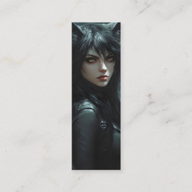 Anime Wolf Girl Mini Visitenkarte (Vorderseite)