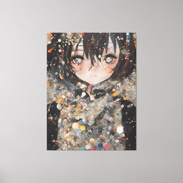 Anime Woman Collage Leinwanddruck (Vorderseite)