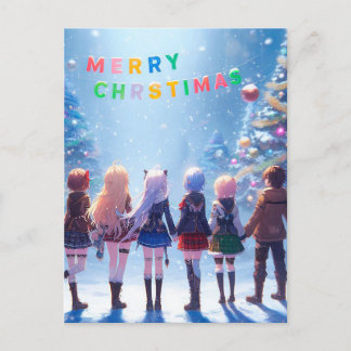 Anime Wonderland wünscht sich frohe Weihnachts-Pos Postkarte