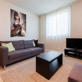 Anime young lady Gitarrist | AI Art Poster