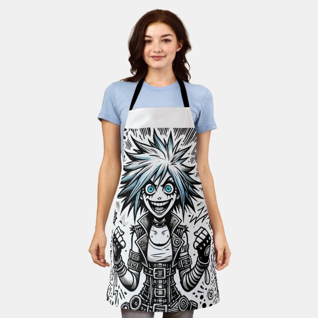 Animes Comic fröhliche Kunst Original blu_eyes bla Schürze (Getragen)