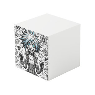 Animes Comic fröhliche Kunst Original blu_eyes bla Würfel