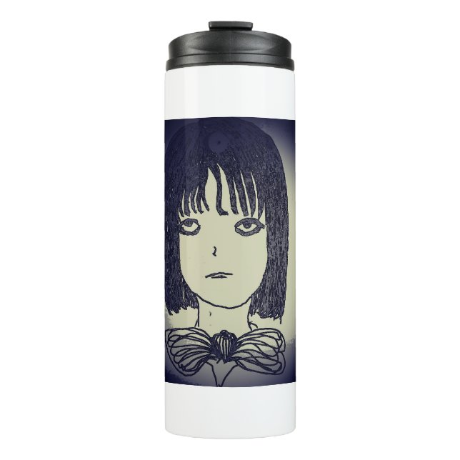 Animes Manga niedlich Mädchen in Verzweiflung  Thermosbecher (Vorderseite)