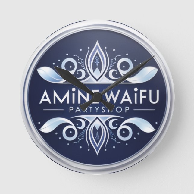 Animewaifupartyshop Runde Wanduhr (Vorderseite)