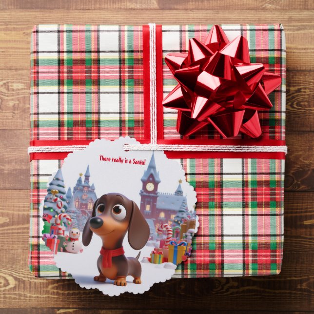 Animierte Dackel Welpe Ornament Karte (Insitu (Geschenk))