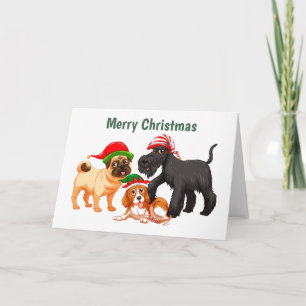 Animierte frohe Weihnachtshunde Karte