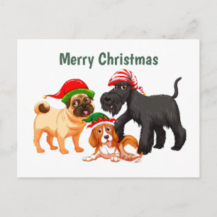 Animierte frohe Weihnachtshunde Postkarte