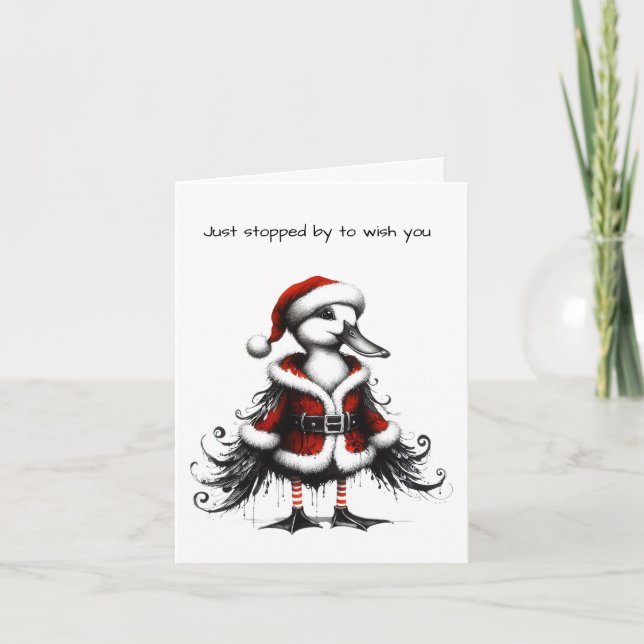 Animierte Gothic Duck Christmas Card Karte (Vorderseite)