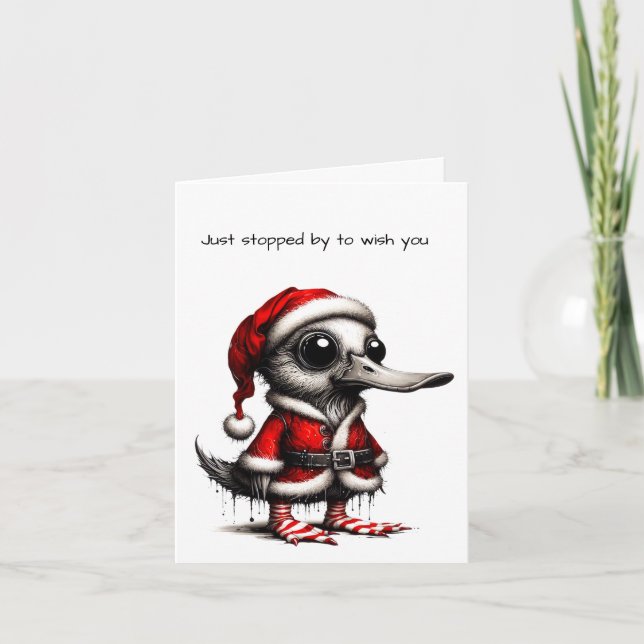Animierte Gothic Duck Christmas Card Karte (Vorderseite)