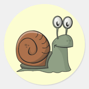 Animierte Schnecke Runder Aufkleber