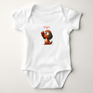 Animierter Dachshund und Marienkäfer  Baby Strampler