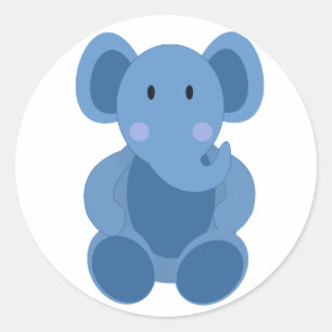 Animierter Elefant Runder Aufkleber