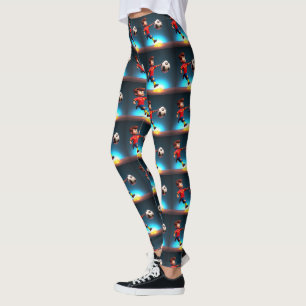 Animierter Fußballspieler mit Ball, Leggings