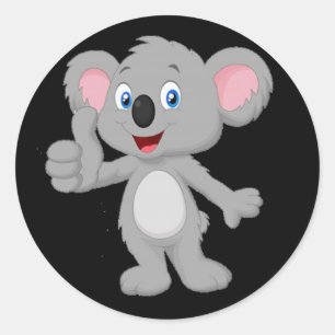 Animierter Koala-Bär Runder Aufkleber