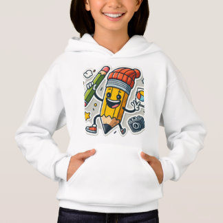 Animierter Stiftzeichen - spielerische Kunst Hoodie