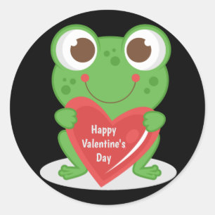 Animierter Valentinstag-Frosch Runder Aufkleber
