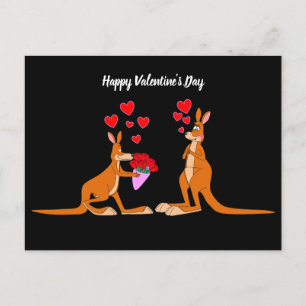 Animierter Valentinstag Kangaroos Postkarte