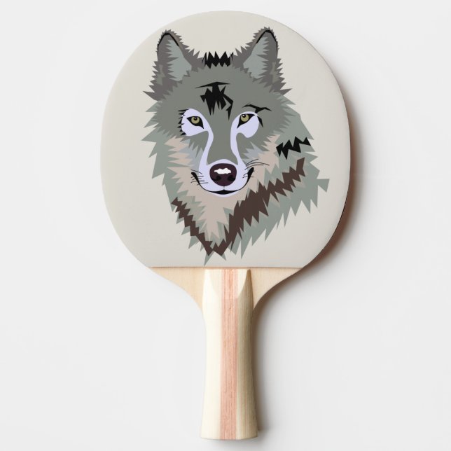 Animierter Wolf Tischtennis Schläger (Vorderseite)