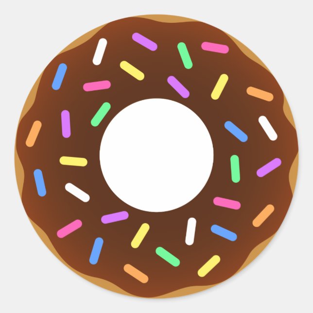 Animiertes Donut-Design Runder Aufkleber (Vorderseite)