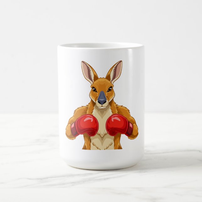 Animiertes Känguru mit roten Boxhandschuhen  Kaffeetasse (Mittel)