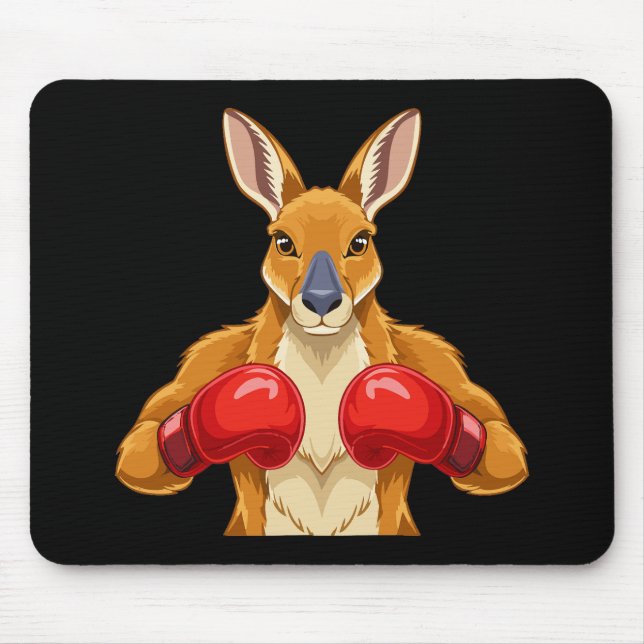 Animiertes Känguru mit roten Boxhandschuhen  Mousepad (Vorne)