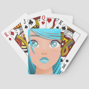 ANIMIERTES MÄDCHEN AUS EINEM ANIME-ZEICHENTRICKFIL SPIELKARTEN