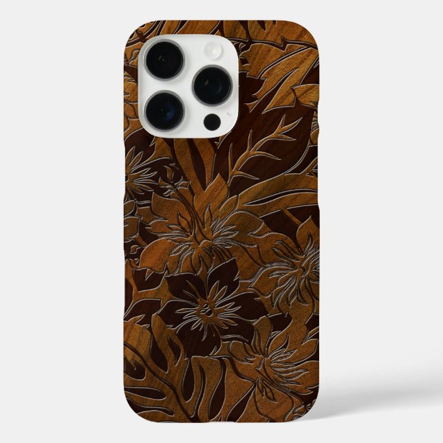 Anini Beach Imitats Wood Hawaiian Elm iPhone 16 Pro Hülle (Rückseite)