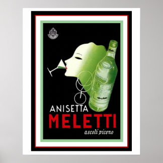 Anisetta Meletti Vintage Ad Poster 16 x 20