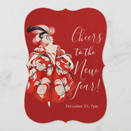 Anisette Red New Year's Eve Invitation Einladung