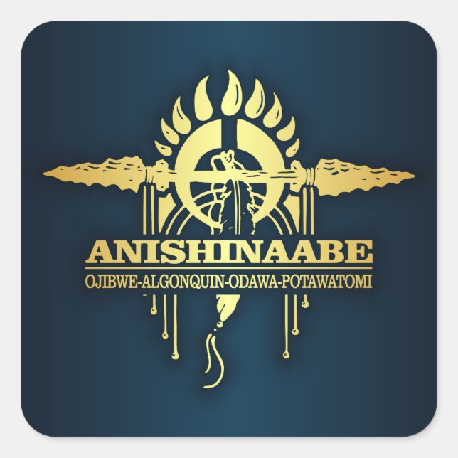 Anishinaabe 2 quadratischer aufkleber (Vorderseite)