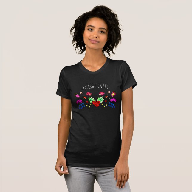 Anishinaabe Blume Design Native American T-Shirt (Vorne ganz)