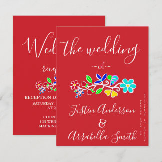 Anishinaabe Florale Erdbeer-Hochzeitseinladung Einladung