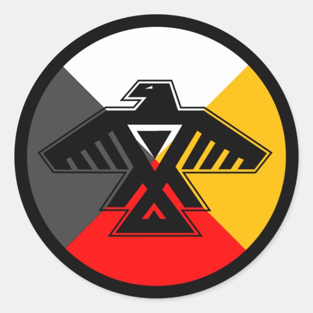 Anishinabek Dodem & 4 Wegaufkleber Runder Aufkleber (Vorderseite)