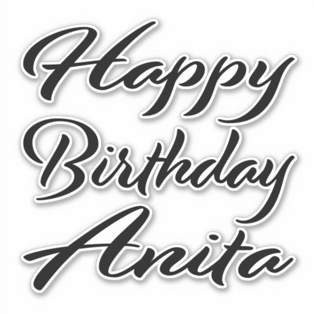 Anita Name Vorname black Sticker Geburtstag (Vorderseite)