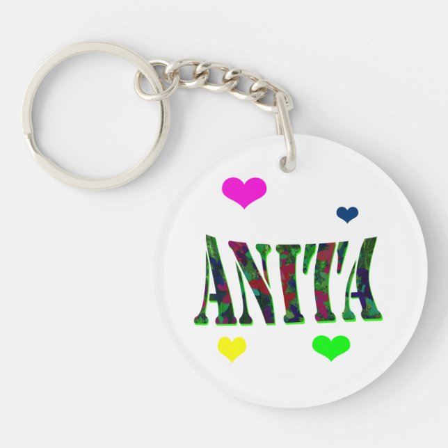 Anita, Nom Logo Avec Coeurs Amoureux, (Devant)