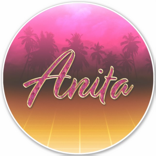 Anita Prénom Golden rose Autocollants (Devant)