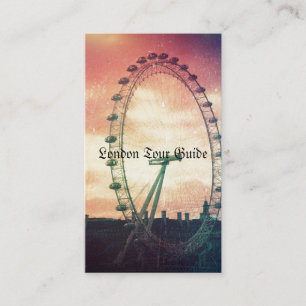 Anitiqued London Eye bei Sunrise Visitenkarte