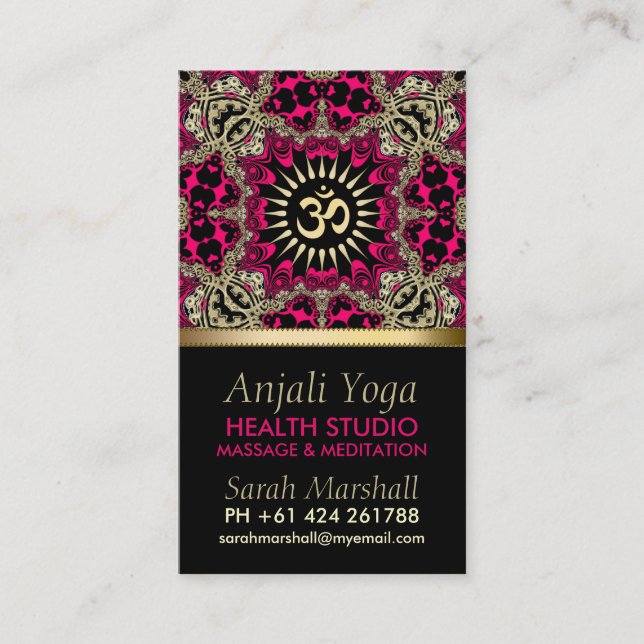 Anjali Yoga Carte de visite du Nouvel Âge (Devant)