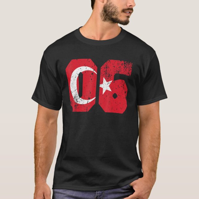 Ankara 06 Memleket Türkei Flaggenidee T-Shirt (Vorderseite)