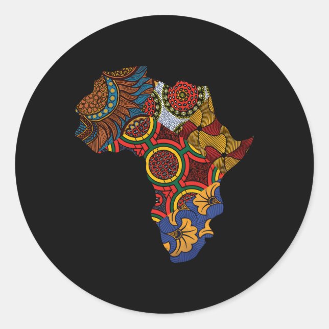 Ankara African Map von Berts Runder Aufkleber (Vorderseite)