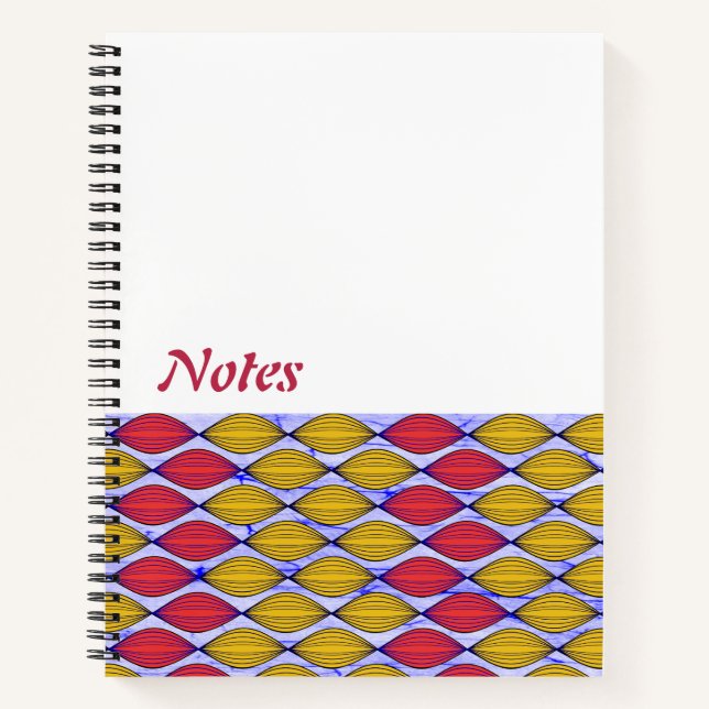 Ankara Gewebe Muster helle Farbe Notebook Notizbuch (Vorderseite)
