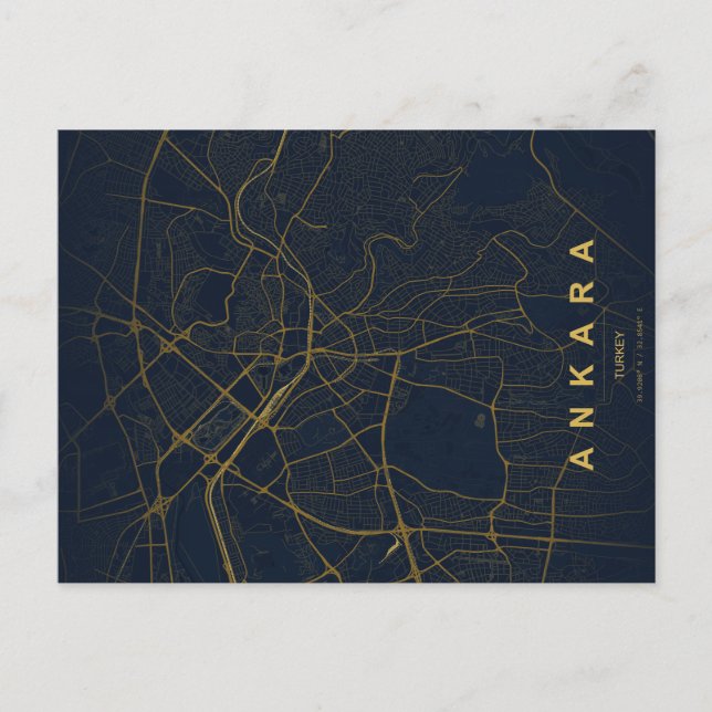 Ankara Türkei Karte Minimal (Vorderseite)